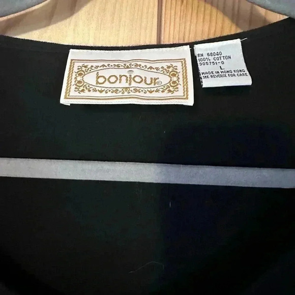 Vintage Sparkle Glitter Ocean‎ Bonjour Blouse Size Large - Picture 3 of 8